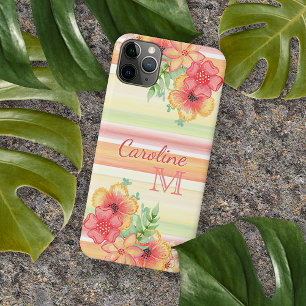 Korallenrost Peach Orange Lime Green Stripes Muste Case-Mate iPhone Hülle