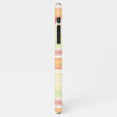 Korallenrost Peach Orange Lime Green Stripes Muste iPhone Hülle (Linke Seite)