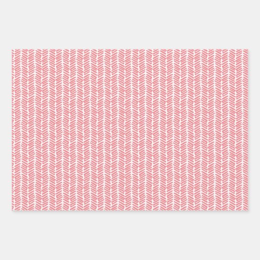 Korallenrost Sonniges Gelbes Grün Abstrakt Zigzag  Geschenkpapier Set (Vorderseite 2)