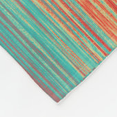 Korallenrot Aquamarin Blended Stripes Moderne Abst Fleecedecke (Ecke)