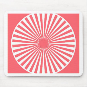 Korallenrot mit weißem Zirkelmuster Mousepad