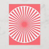 Korallenrot mit weißem Zirkelmuster Postkarte (Vorderseite)