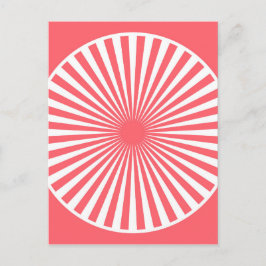 Korallenrot mit weißem Zirkelmuster Postkarte