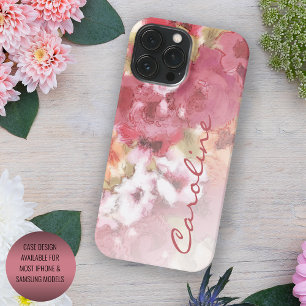 Korallenrot Orange Röte Pink Aquarell Blumen Case-Mate iPhone Hülle