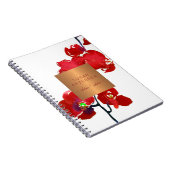 Korallenrot-orchid-elegantes Kupferlabel Notizblock (Rechte Seite)