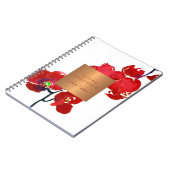 Korallenrot-orchid-elegantes Kupferlabel Notizblock (Linke Seite)