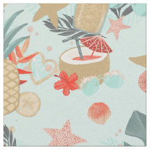 Korallenrot und Mint Beach Muster
