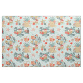 Korallenrot und Mint Beach Muster Stoff (Fat Quarter (45,7 x 55,9 cm))