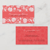 Korallenrot und Vintage Blütendampfer Visitenkarte (Vorne/Hinten)