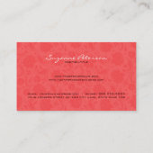 Korallenrot und Vintage Blütendampfer Visitenkarte (Rückseite)