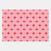 Korallenrot und Weiß Geschenkpapier Set (Vorderseite 2)