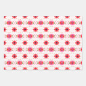 Korallenrot und Weiß Geschenkpapier Set (Vorderseite)