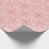 Korallenrot und Weiße Blumendekoration, türkisches Geschenkpapier (Ecke)