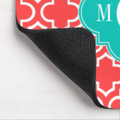 Korallenrot Welke Marokkaner Nr. 6 Monogramm für A Mousepad (Ecke)