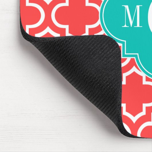 Korallenrot Welke Marokkaner Nr. 6 Monogramm für A Mousepad (Ecke)