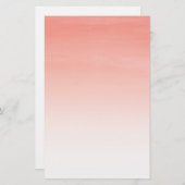 Korallenrote Aquarell Ombre Briefpapier-Blätter Briefpapier (Vorne/Hinten)