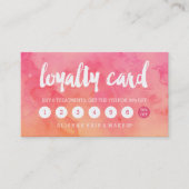 Korallenrote Aquarellloyalität des modernen Treuekarte (Vorderseite)