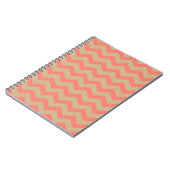 Korallenrote & beige Chevron-Muster Spirale Notebo Notizblock (Linke Seite)