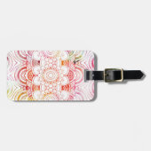 Korallenrote BlumenMandala der rosa modernen Gepäckanhänger (Vorderseite horizontal)