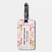 Korallenrote BlumenMandala der rosa modernen Gepäckanhänger (Rückseite vertikal)