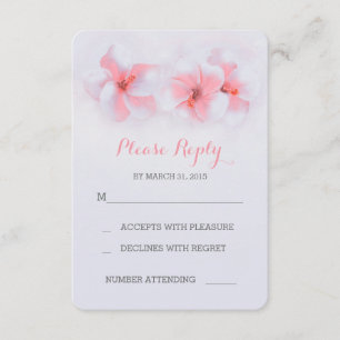 Korallenrote Blumenstrandhochzeit UAWG-Karten RSVP Karte