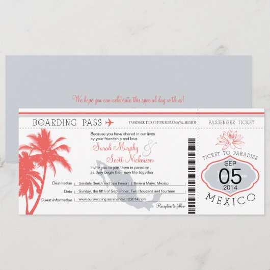 Korallenrote Einladung (Vorne/Hinten)