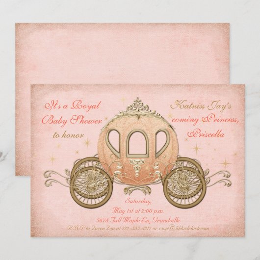 Korallenrote Einladungen (Vorne/Hinten)