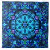 Korallenrote Fülle-Mandala-Fliese Fliese (Vorderseite)