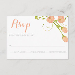 Korallenrote Garten-Rosen - UAWG Wartekarte RSVP Karte