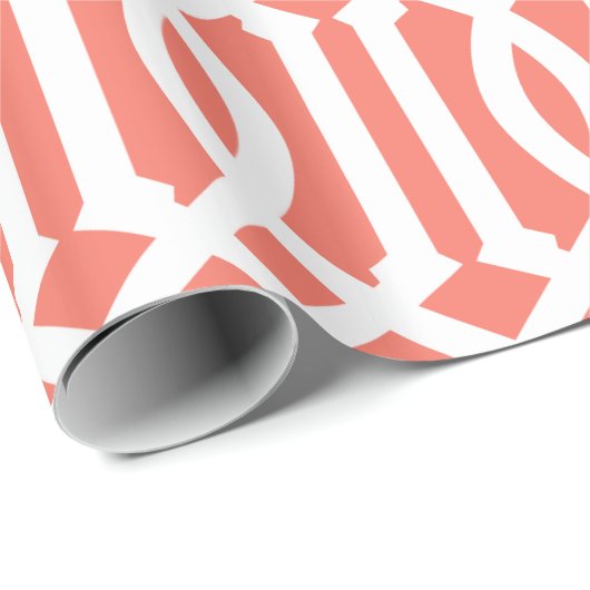 Korallenrote Geschenk-Verpackung des Gitter-| Geschenkpapier (Rolleneckpunkt)