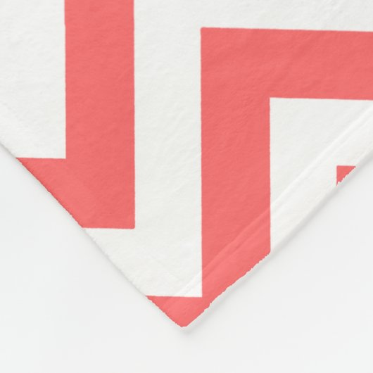 Korallenrote graue Zickzack Monogramm-Decke Fleecedecke (Ecke)