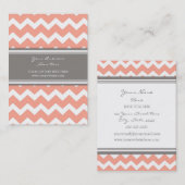 Korallenrote graue Zickzack Retro Geschäfts-Karten Visitenkarte (Vorne/Hinten)