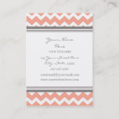 Korallenrote graue Zickzack Retro Geschäfts-Karten Visitenkarte (Rückseite)