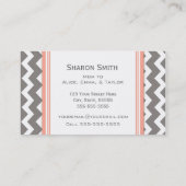 Korallenrote graue Zickzack Retro Mama-nennende Visitenkarte (Rückseite)