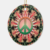 Korallenrote grüne keramik ornament (Links)