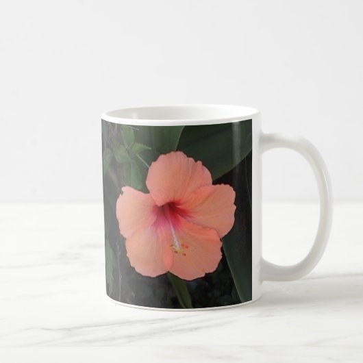 Korallenrote Hibiskus-Tasse Kaffeetasse (Rechts)