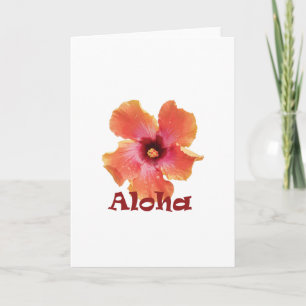 Korallenrote Hibiskusaloha Karte