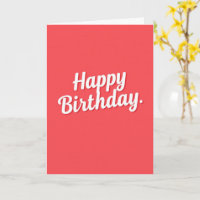 Korallenrote Minimalistische Happy Birthday-Karte