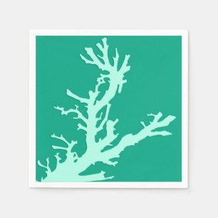 Korallenrote Niederlassung - aquamarin und seafoam Serviette