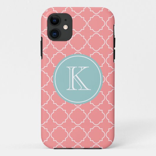 Korallenrote rosa Gittergittermuster iPhone 5 Case-Mate iPhone Hülle (Rückseite)