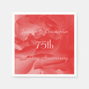Korallenrote rosa PastellRose, 75. Serviette
