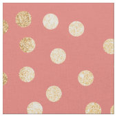 Korallenrote Rosa-und GoldGlitzer-Stadt-Punkte Stoff (Nahaufnahme)