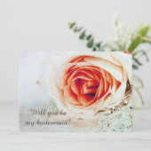 Korallenrote Rose - sind Sie meine Brautjungfer Einladung (Stehend Vorderseite)