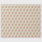 Korallenrote Rosen mit Laub Geschenkpapier (Flach)
