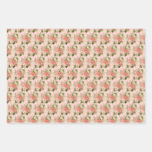 Korallenrote Rosen mit Laub Geschenkpapier Set (Vorderseite 2)