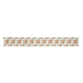 Korallenrote Rosen mit Laub Satinband (Vorderseite)