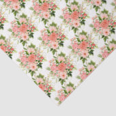 Korallenrote Rosen mit Laub Seidenpapier (Detail)
