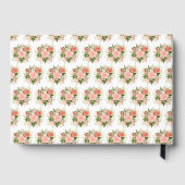 Korallenrote Rosen mit Laubwerk-Junggesellinnen-Ab Gästebuch (Rückseite)