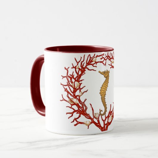 korallenrote Schale Tasse (Vorderseite Links)