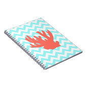 Korallenrote Silhouette Notizblock (Rechte Seite)